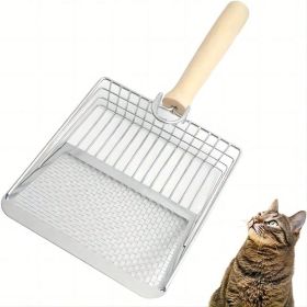 Cat Litter Spatula-Durable Metal Cat Litter Scoop With Long Handle, Heavy Duty Pooper Scooper For Litter Box, Stainless Steel Litter Scoop