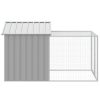 Chicken Cage with Run Light Gray 46.1"x79.1"x48.4" Galvanized Steel