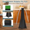 2 Pack Portable Reflective Fly Repellent Fan Rechargeable Battery Powered Table Food Fly Fan with Pattern Soft-Stop Blade Hanging Hook Indoor Outdoor