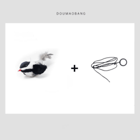 Cute Bird Design Cat Teaser Toy, SimulationParrot Cat Teaser Toy, Interactive Cat Teaser Toy,Pet Supplies Catbirdtoy Catnip (Option: Black white)