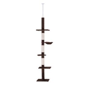 Wooden Cat House, Cat Tree, Cat Climbing Tower (Option: Brown and white)