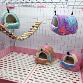 2pcs Bird Cage Parrot Cotton Nest Mini House; suitable for Hamsters; squirrels; sugar gliders; colugos; Dutch pigs; guinea pigs; Chinchillas (Color: Purple, size: L 17x15cm)
